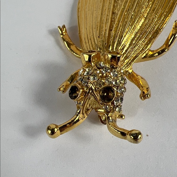 Vintage Hattie Carnegie Cicada Trembler Brooch FLAW - Picture 3 of 8